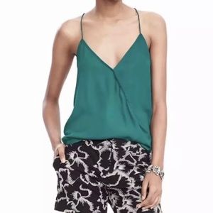 Banana Republic Green Wrap Front Tank